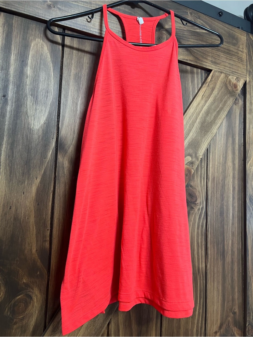 Under Armour HeatGear Threadborne High Neck Racerback Tank Top Coral Red Small